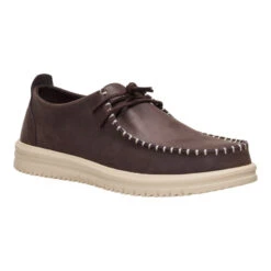 Wally NXT Moc Leather - Mole Brown/Wood Ash -Hey Dude Store 44352 2IX WALLYNXTMOCLEATHER MOLEBROWNWOODASH LATERAL conversion1