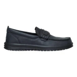 Wendy NXT Loafer Leather - Black/Black -Hey Dude Store 44380 060 WALLYNXTLOAFERLEATHER BLACKBLACK RIGHT LATERAL conversion1