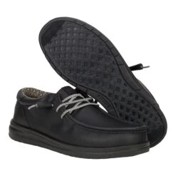 Paul Leather - Black -Hey Dude Store 44437 001 PAULLEATHER BLACK PAIR BOTTOM