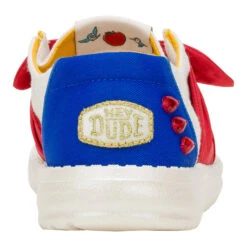 Wendy Bow Snow White - White/Blue/Red -Hey Dude Store 44537 1DF WENDYBOWSNOWWHITE WHITEBLUERED BACK conversion1