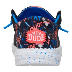 Wally Funk Youth Game On - Black/Multi -Hey Dude Store 44608 0C4 WALLYFUNKYGAMEON BLACKMULTI BACK conversion1