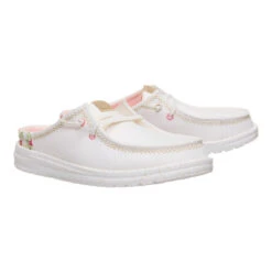Wendy Slip Embroidered Floral - Off White -Hey Dude Store 44629 1LB WENDYSLIPEMBROIDEREDFLORAL OFFWHITE PAIR conversion1