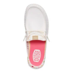 Wendy Slip Embroidered Floral - Off White -Hey Dude Store 44629 1LB WENDYSLIPEMBROIDEREDFLORAL OFFWHITE TOP conversion1