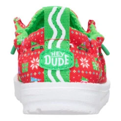 Lildude Holiday Sweater - Red/Green -Hey Dude Store 44641 6ZI LILDUDEHOLIDAYSWEATER REDGREEN BACK conversion1