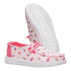 Wendy Youth Ice Cream Social - White/Multi -Hey Dude Store 44685 94S WENDYYICECREAMSOCIAL WHITEMULTI PAIR BOTTOM conversion1