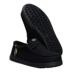 Wally Work Comp Toe Wide - Black/Black -Hey Dude Store 44701 060 WALLYWORKCTWIDE BLACKBLACK PAIR BOTTOM conversion1