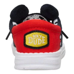 Disney Mickey Mouse Wally Toddler - Black/Red -Hey Dude Store 44870 063 WALLYFUNKTMICKEYMOUSE BLACKRED BACK conversion1