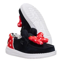 Disney Minnie Mouse Wendy Toddler - Black/Red -Hey Dude Store 44871 063 WENDYFUNKTMINNIEMOUSE BLACKRED PAIR BOTTOM conversion1
