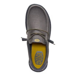 Wally Waxed Casual - Dark Grey -Hey Dude Store 44951 029 WALLYWAXEDCASUAL DARKGREY TOP conversion1