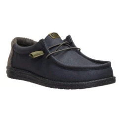 Wally Waxed Casual - Black/Black -Hey Dude Store 44951 060 WALLYWAXEDCASUAL BLACKBLACK 3QTR conversion1