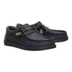 Wally Waxed Casual - Black/Black -Hey Dude Store 44951 060 WALLYWAXEDCASUAL BLACKBLACK PAIR conversion1