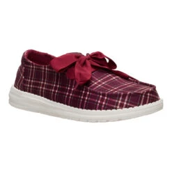 Wendy Holiday Bow - Red Plaid/Burgundy 16 Wendy Holiday Bow - Red Plaid/Burgundy -Hey Dude Store 45369 6RS WENDYHOLIDAYBOW REDPLAIDBURGUNDY 3QTR conversion1