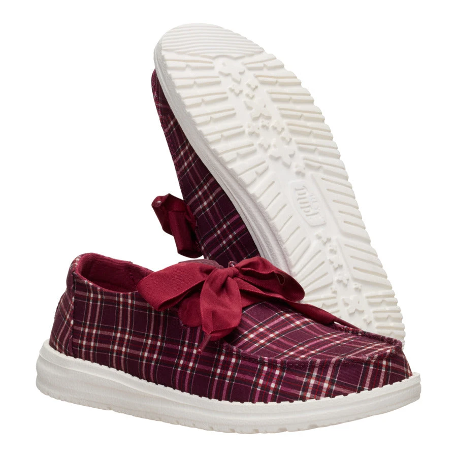 Wendy Holiday Bow - Red Plaid/Burgundy 5 Wendy Holiday Bow - Red Plaid/Burgundy - Image 3